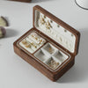 Elin Walnut Velvet Double-Layer Jewelry Box