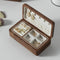 Elin Walnut Velvet Double-Layer Jewelry Box