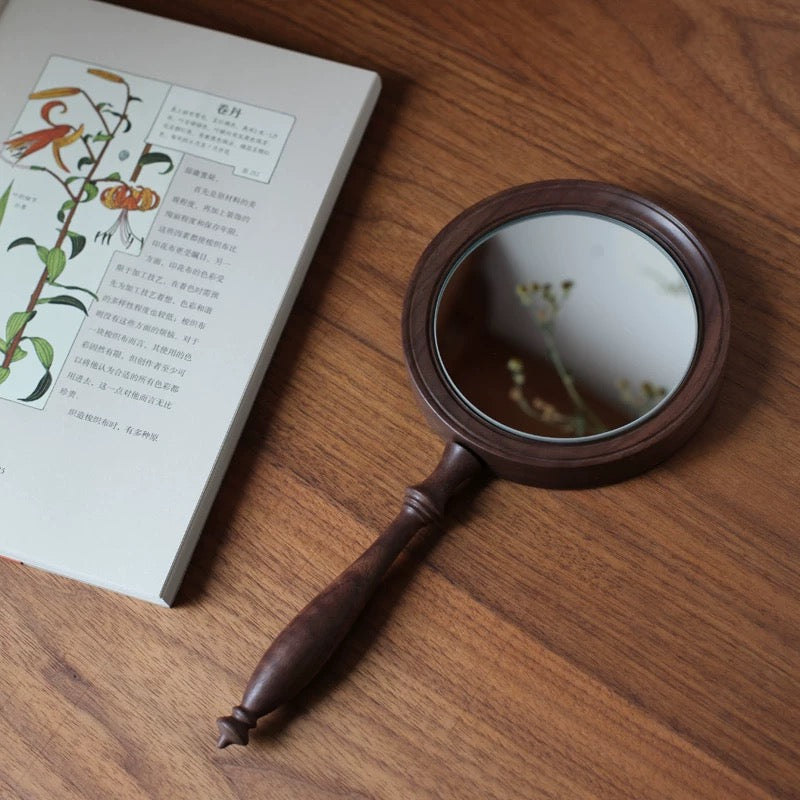 Verna Walnut Handheld Mirror