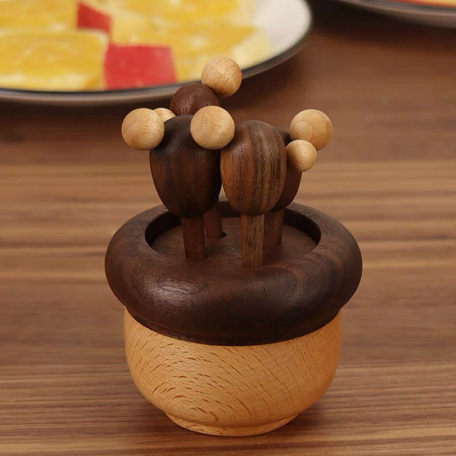 Potta Houten Fruitprikker Set