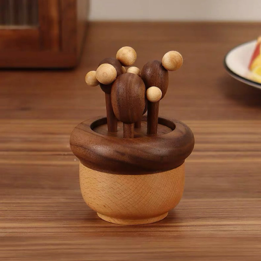 Potta Houten Fruitprikker Set