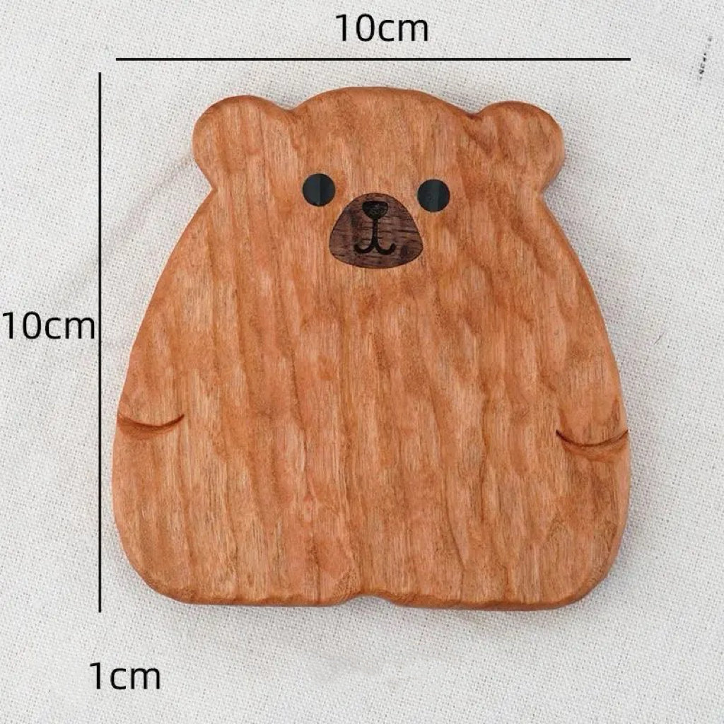 Bear-Shaped Black Walnut Coasters
