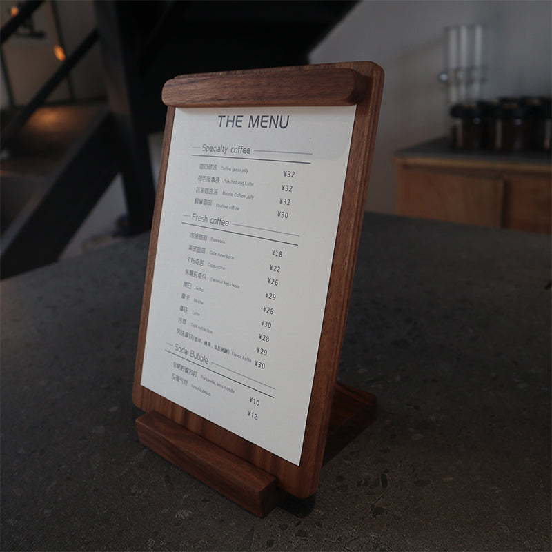 Black Walnut Menu Stand