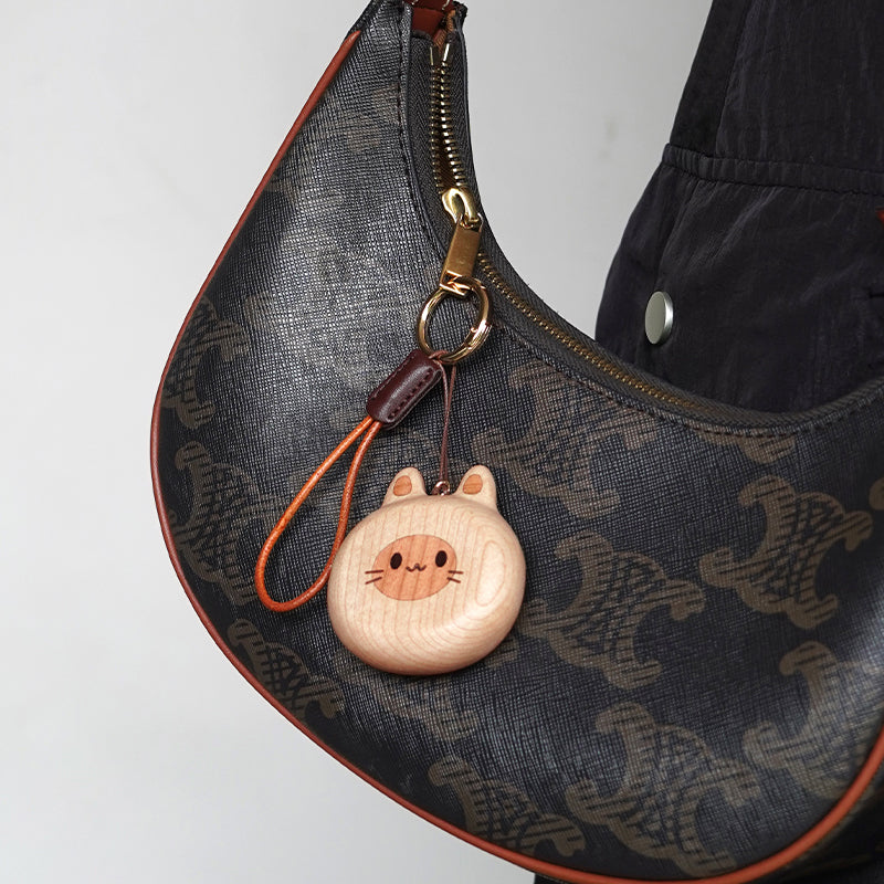 Cat Dog Lover Wooden Keychain