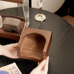 Cube black walnut tissue box for modern home decor