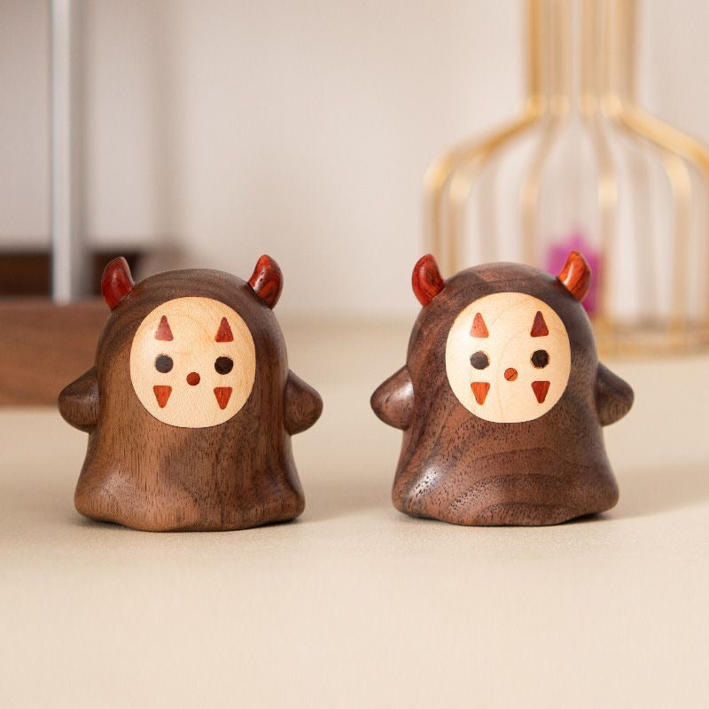 Cute No-Face Ornament North American Black Walnut