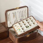 Elegant Lunaria Retro Black Walnut Jewelry Box