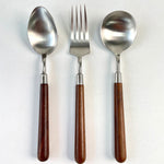 Elegant Walnut Wood Handle Western Tableware Set – Spoon & Fork