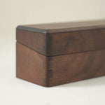 Elegant walnut fountain pen box with natural wood grain