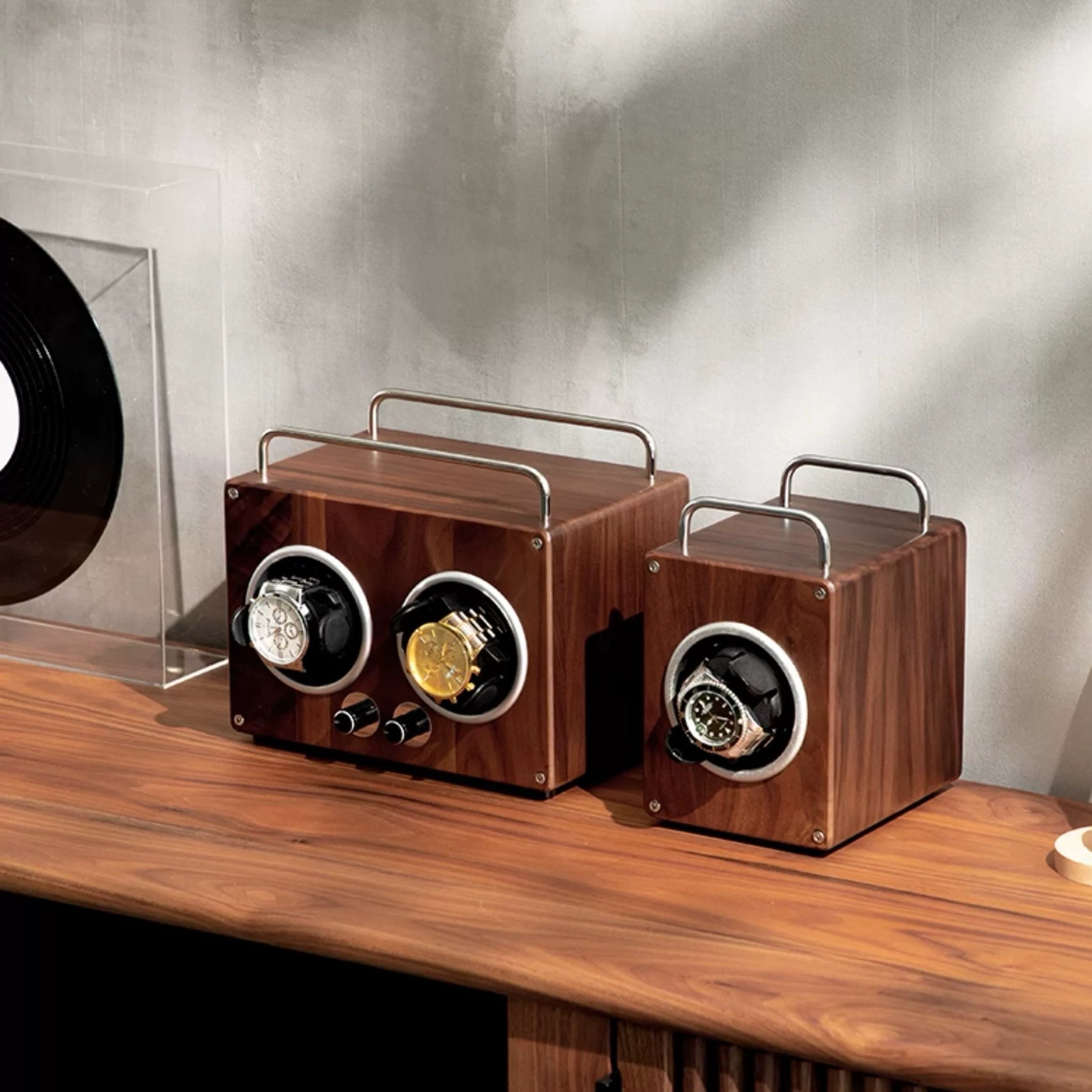 Geek black walnut automatic watch winder