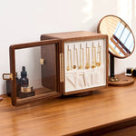 Glintia handcrafted walnut dual-sided rotating jewelry box