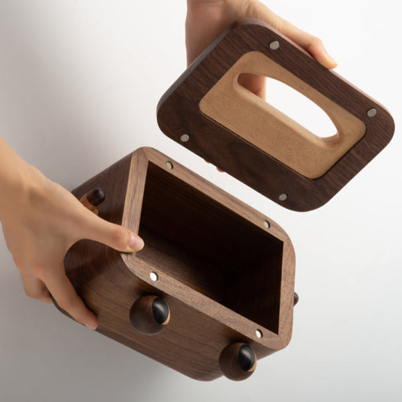 GuaGua Walnut Wood Tissue Storage Box