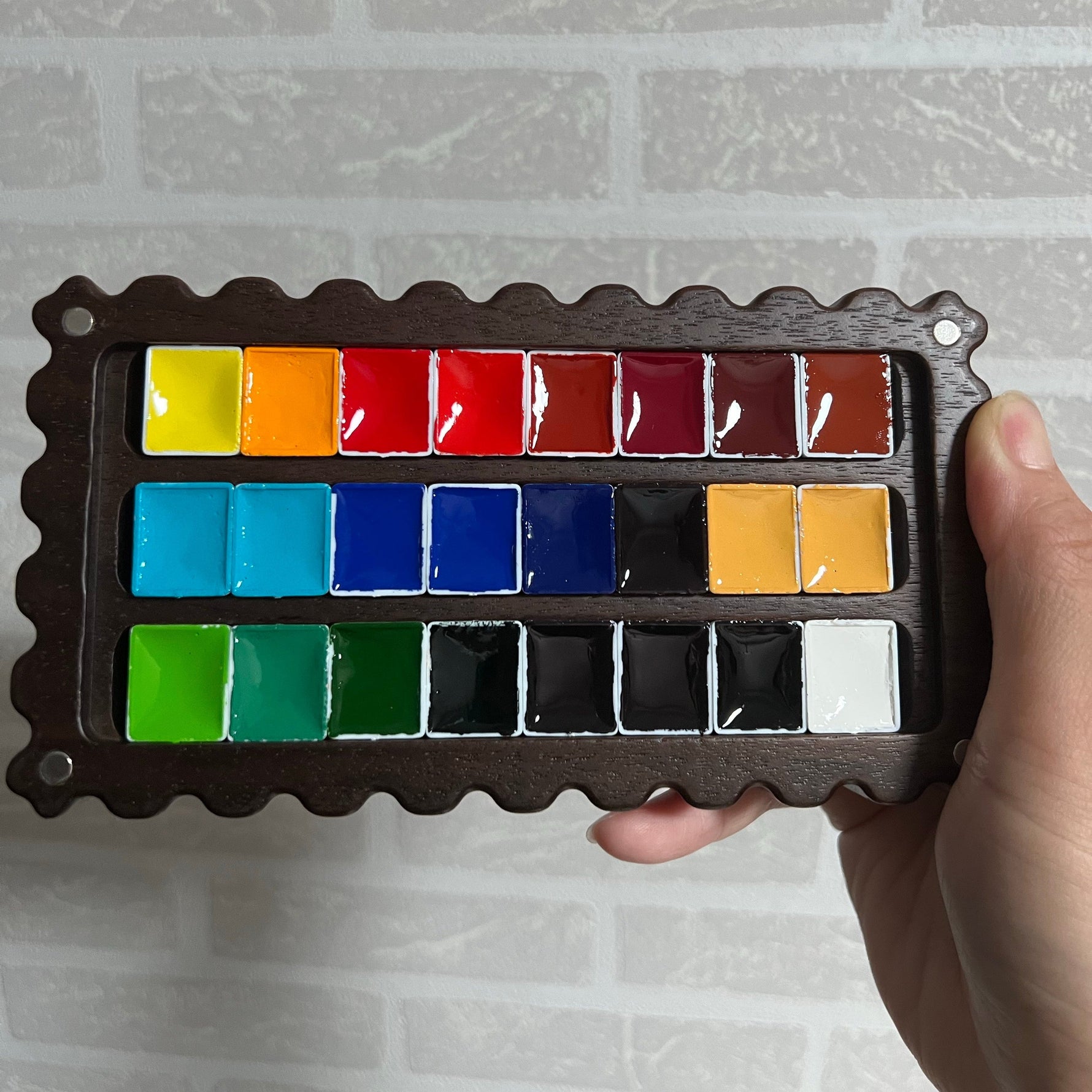 Handcrafted Choco Black Walnut Watercolor Palette Box