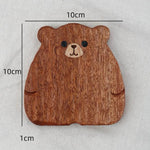 Heat-Resistant Bear Black Walnut Coasters