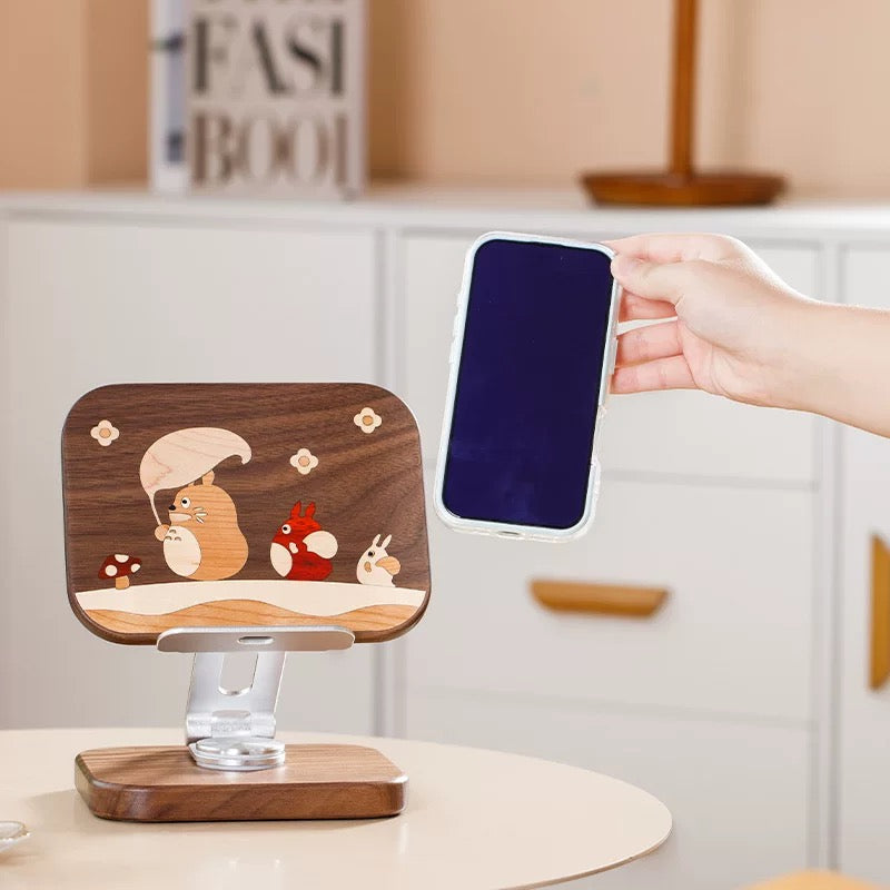 Nigel Adjustable Walnut Phone&Tablet Stand