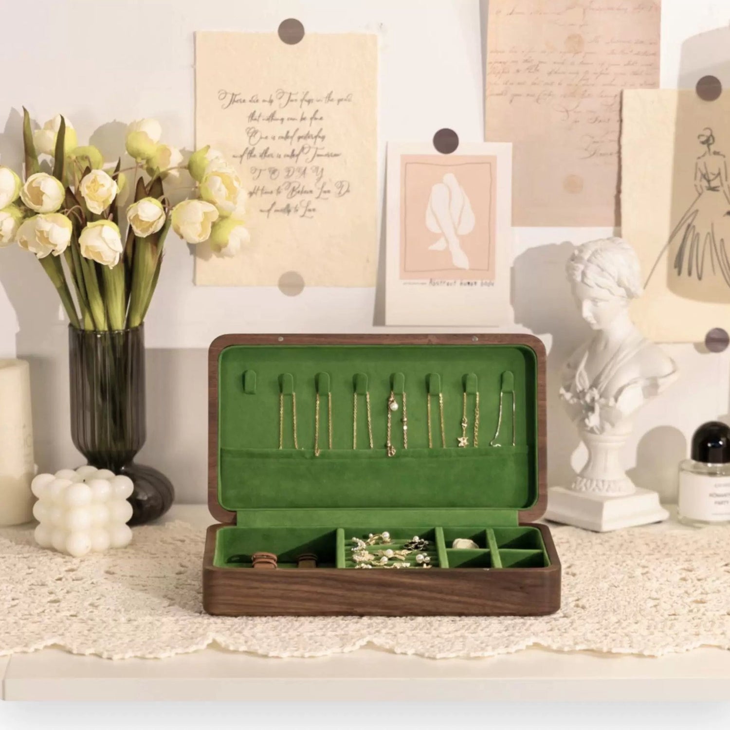 Ayla Walnut Jewelry Box