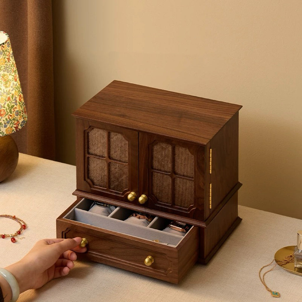 Lina Walnut Jewelry Storage Cabinet