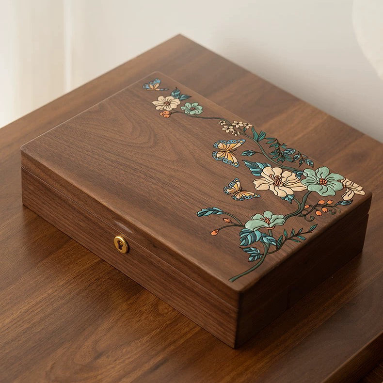 Maris Walnut Hand-Painted Jewelry Box