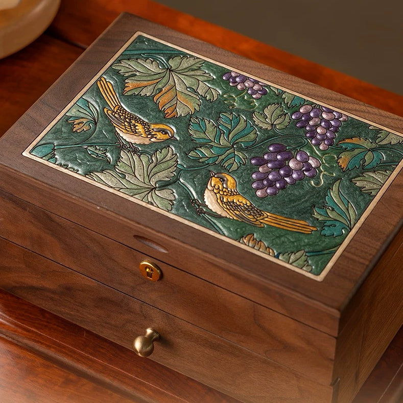 Greta Wooden Jewelry Box with Drawer