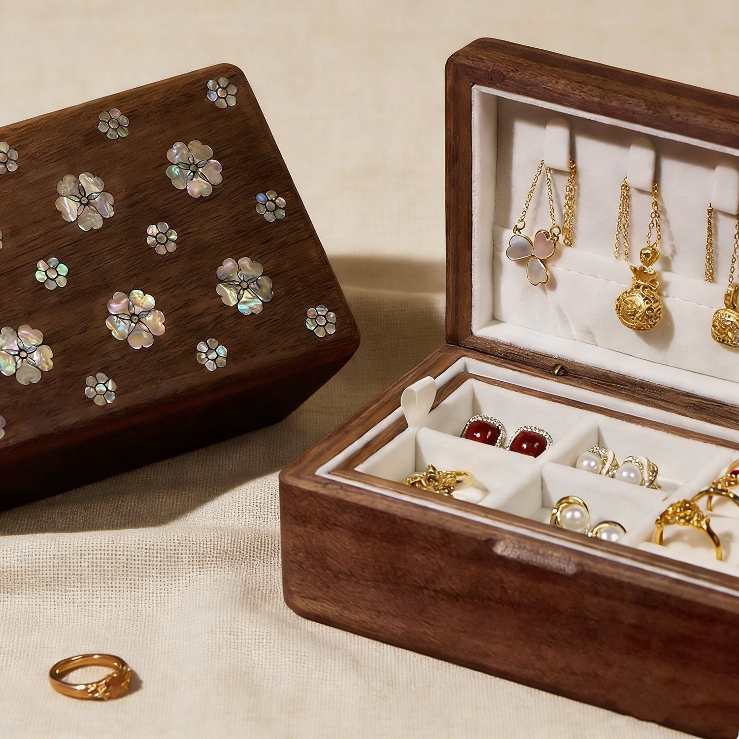 Laia Mother-of-Pearl Inlay Jewelry Box