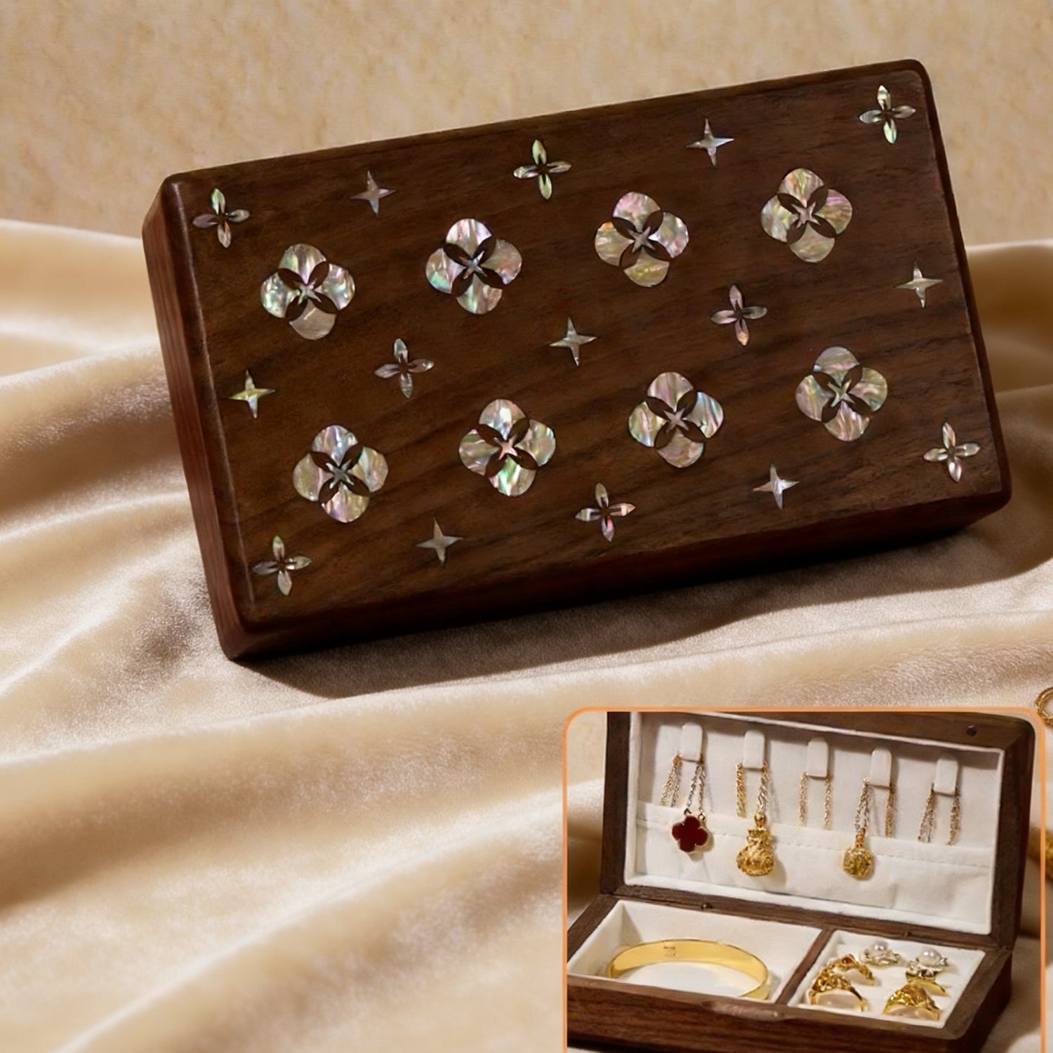 Laia Mother-of-Pearl Inlay Jewelry Box