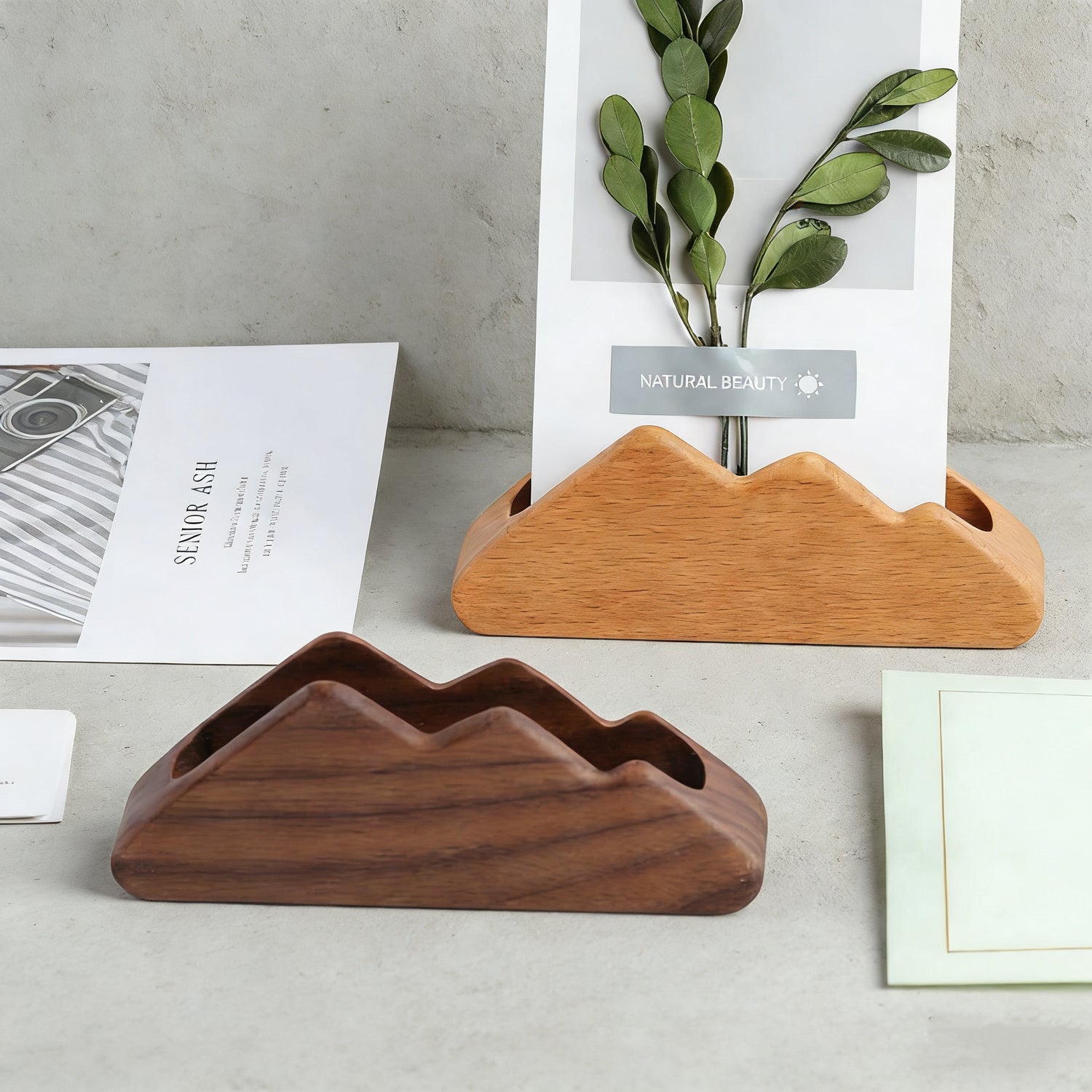 Luca Wooden Business Card Stand