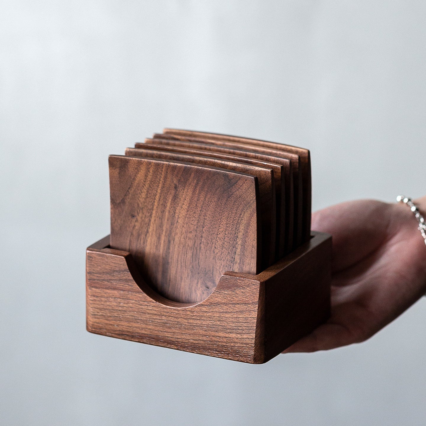 Japanese Black Walnut Coaster Set