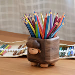 Lambie Themed Walnut Pen Holder