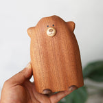 Little Bear Solid Wood Flower Vase on marble surface