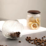 Luxury Haven Black Walnut Hammered Seal Glass Container