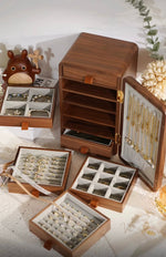 Luxury Walnut Jewelry Organizer Chest