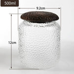 Minimalist Haven Black Walnut Hammered Seal Glass Container design