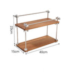 Minimalist walnut multi-tier rack for home décor
