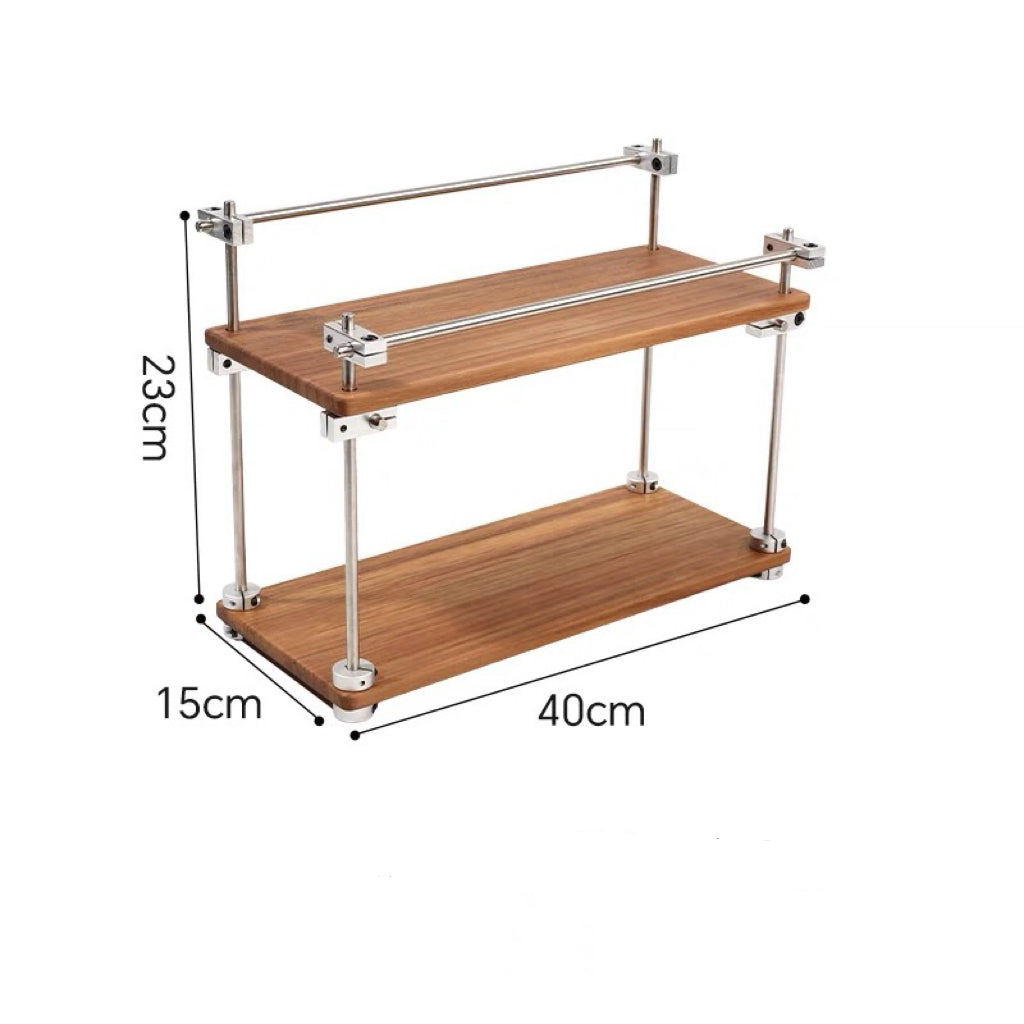 Minimalist walnut multi-tier rack for home décor
