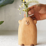 Modern décor with Little Bear Solid Wood Flower Vase