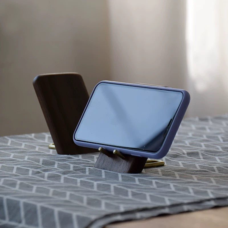 Natural Walnut Minimalist Phone Stand