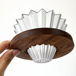Origami walnut coffee dripper holder