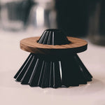 Origami walnut dripper stand for pour-over coffee
