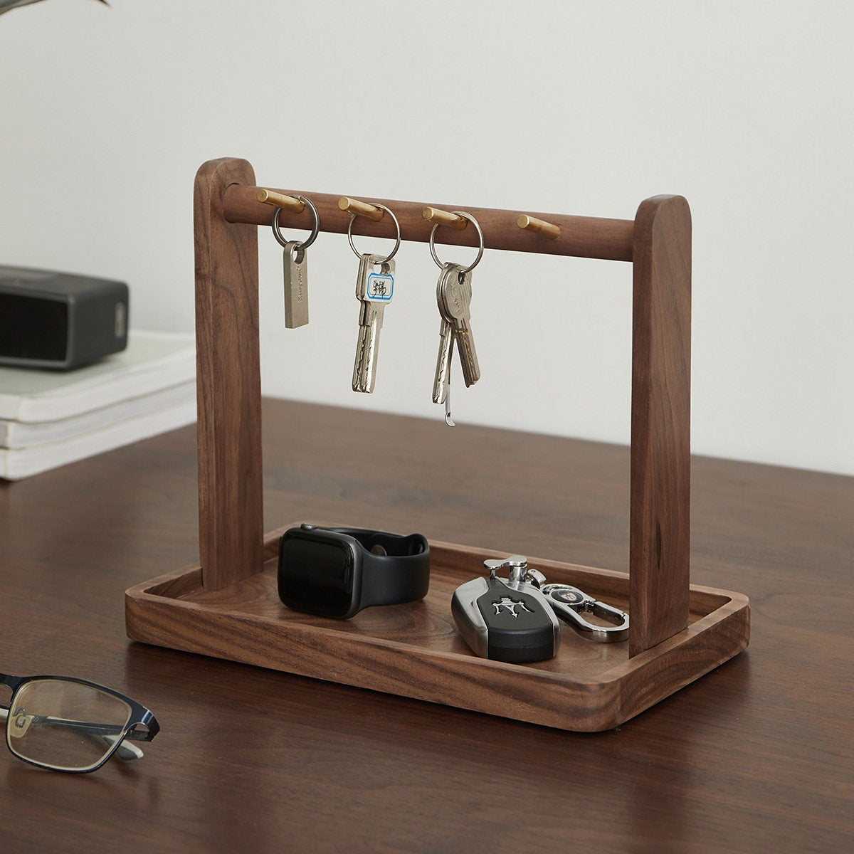 Orlan Solid Walnut Key Holder Stand