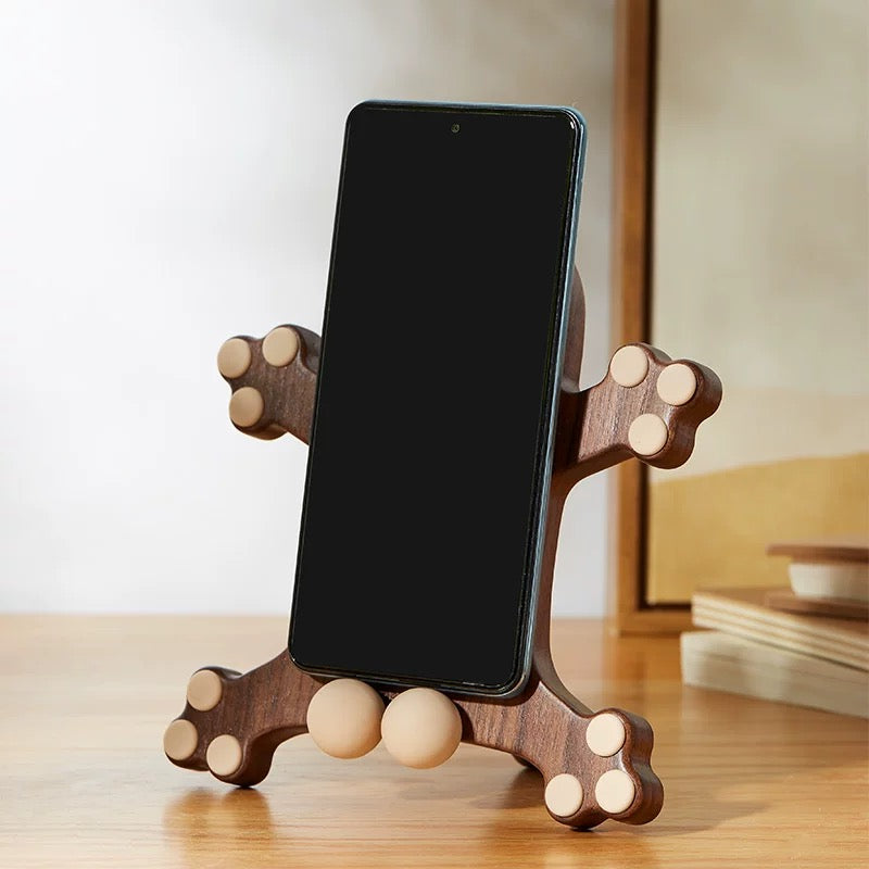 Ouch Cat Walnut Desk Phone Stand