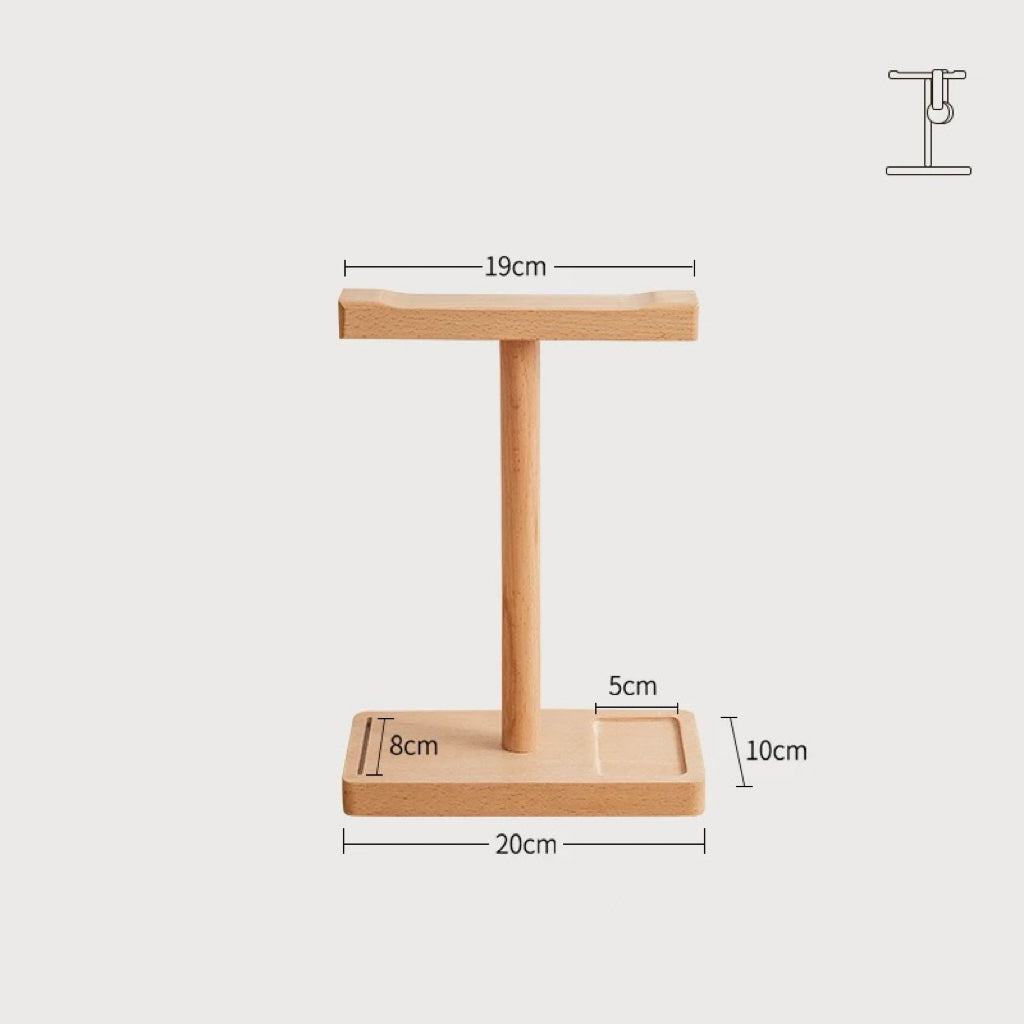Premium walnut wood headphone display stand