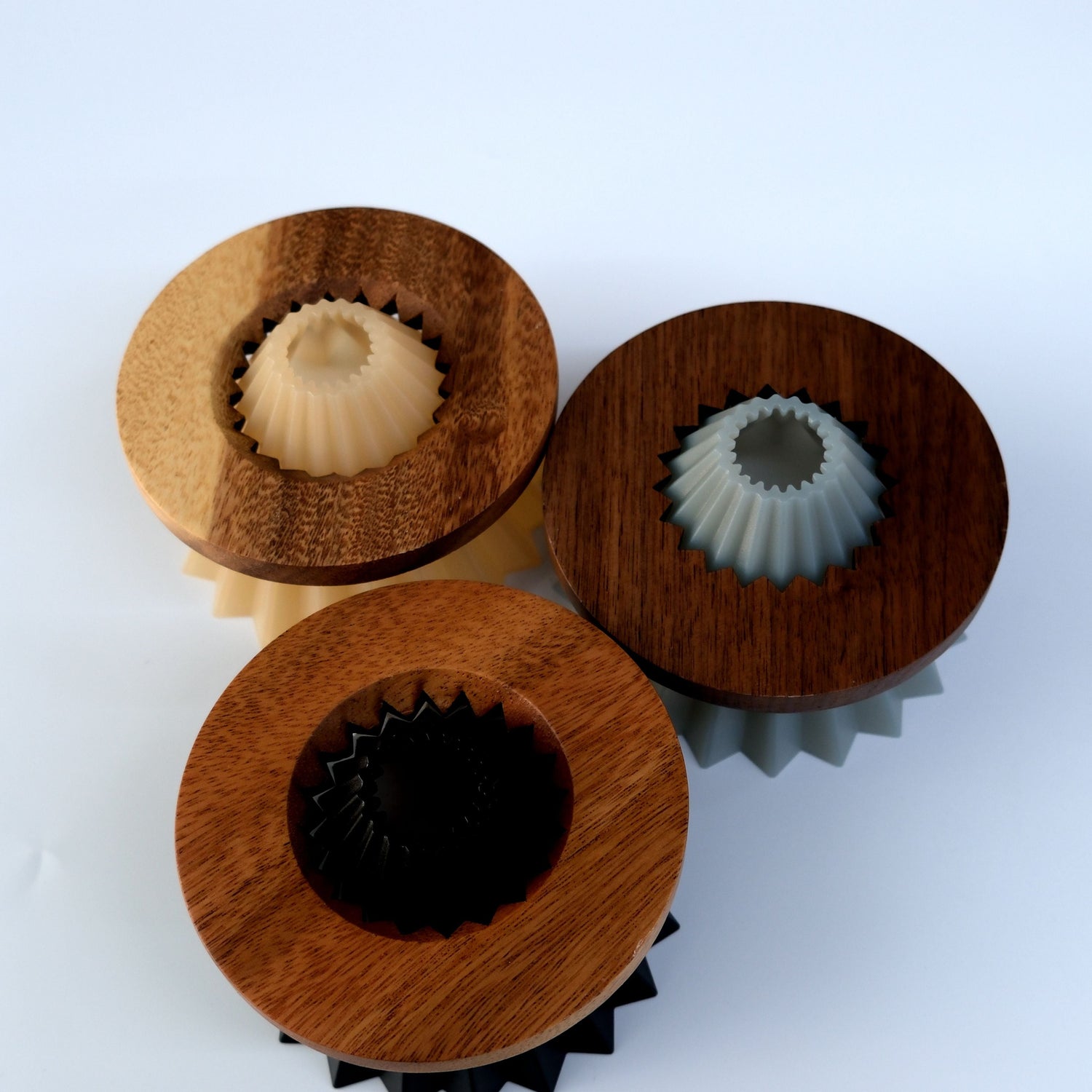 Solid walnut Origami coffee dripper holder