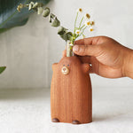 Solid wood Little Bear Flower Vase with smooth finish