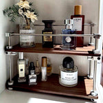 Sorty walnut multi-tier storage rack for home office