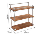 Sorty walnut wooden organizer with stacked tiers