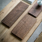 Textured Wooden Tea Tray