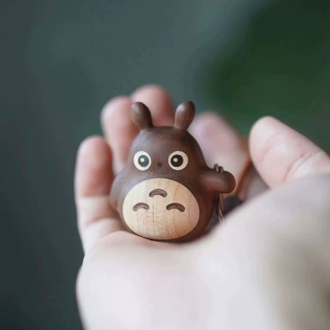 Totoro Themed Wooden Keychain