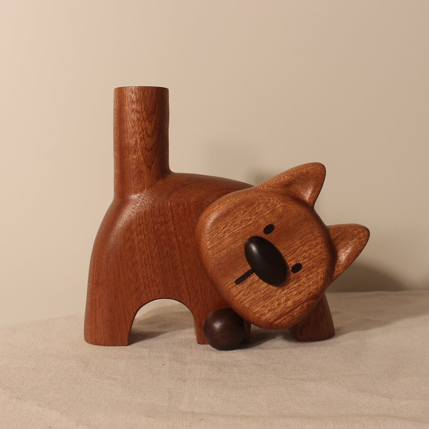 Unique Doggy Themed Wooden Flower Vase
