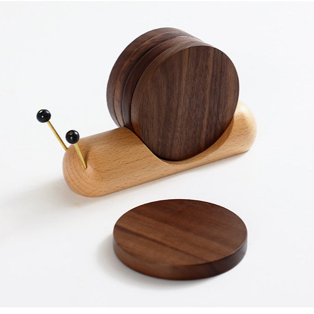 Unique Snails Coasters Solid Wood
