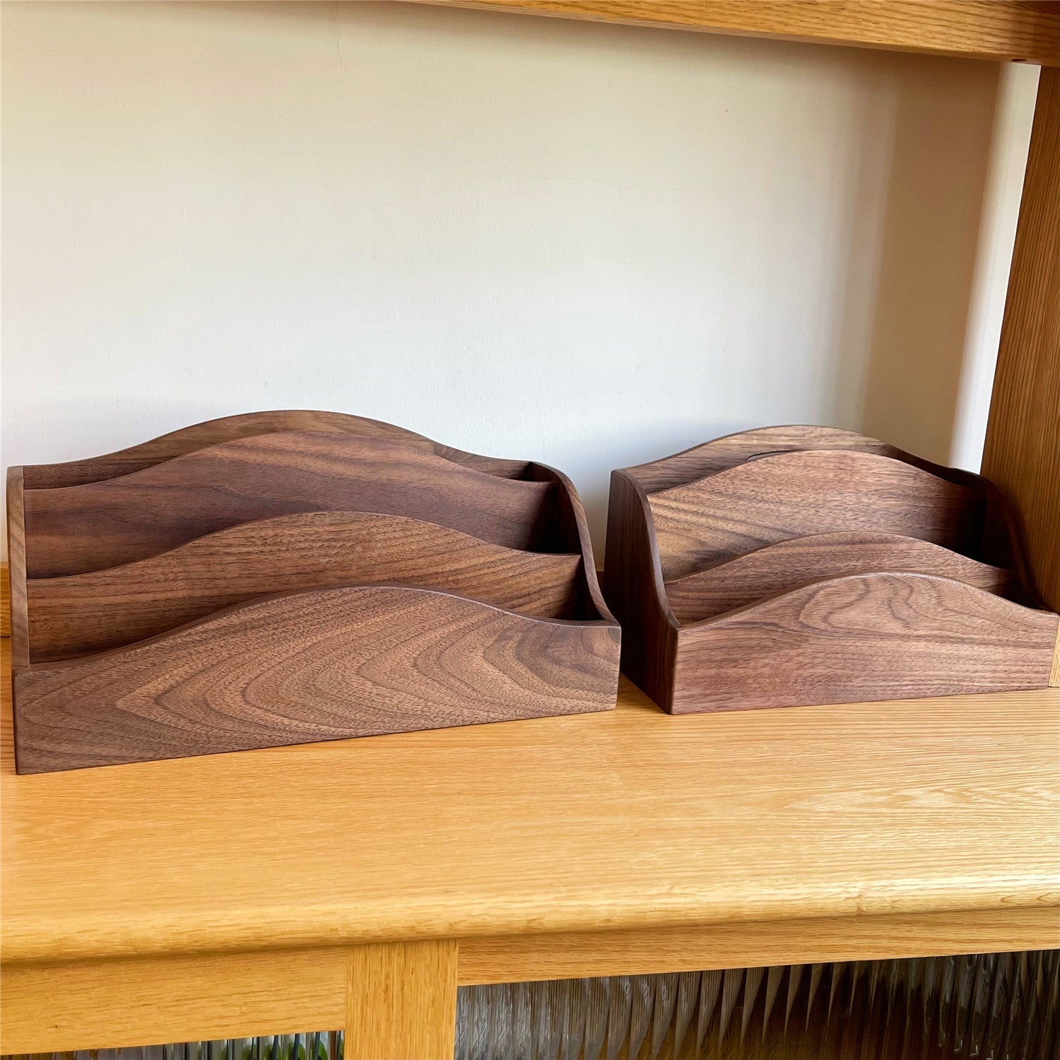 Walden handcrafted walnut magazine storage rack